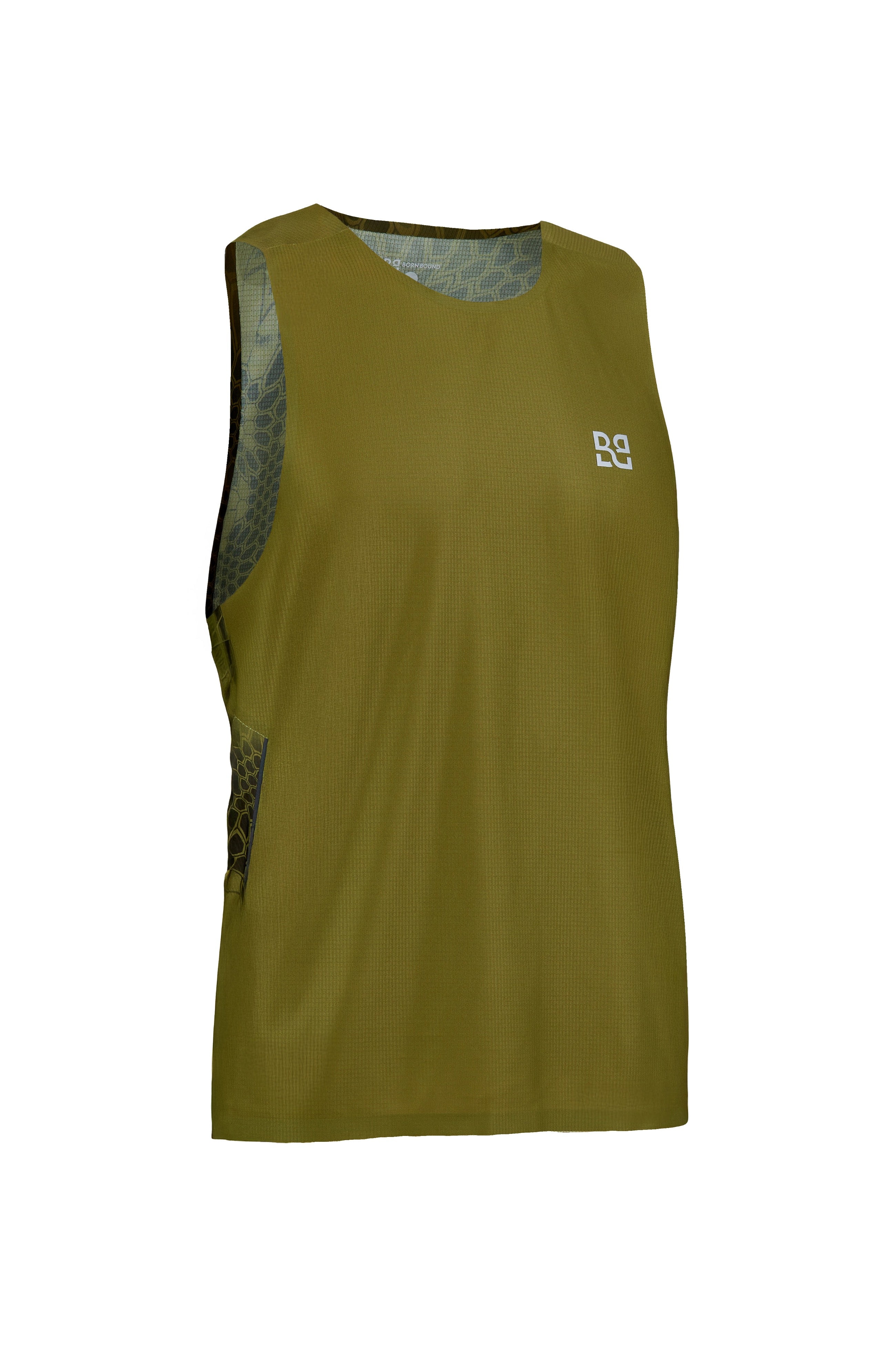 Rekord Run Singlet Army Green - Men's